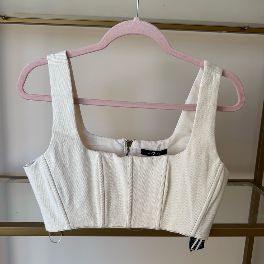 🆕 7 For All Mankind Denim Corset Top Size S